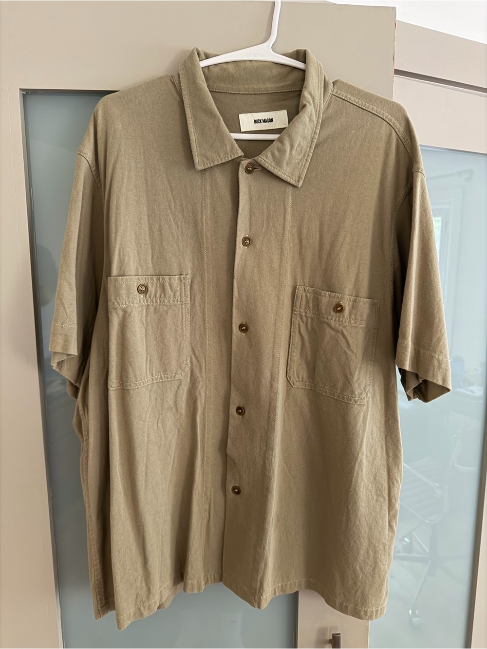 Buck Mason Relaxed Short-Sleeve Shirt in Olive